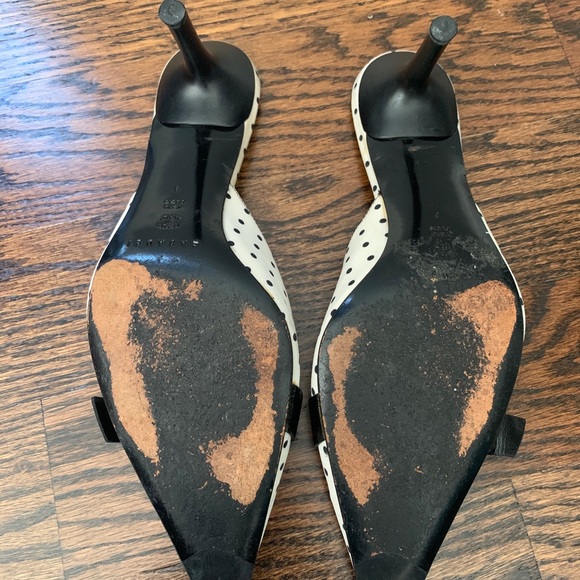 VINTAGE CASADEI SLIP ON HEELS POLKA DOT MADE IN ITALY DESIGNER SHOES - Picture 9 of 9